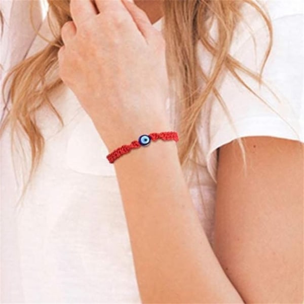 Röd String Armband Weave Armband 3-SVART - Perfet
