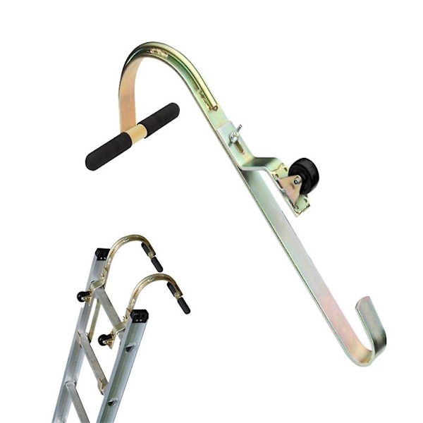 2 st Stegar Takkrokar med Hjul Tungt Stål Stege Stabilisator 500 lbs Lastkapacitet Tak Ext-Perfet