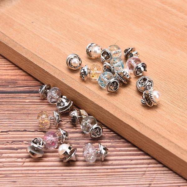 10 STK Kvinder Pearl Broche Pin Set Knap Sjal Skjorte Tilbehør - Perfet B-10pcs