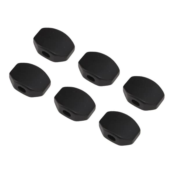 6-pack Gitarrstämskruvs-knappar Ebenholts Metall Stämskruv Maskinhuvud Knapp för Elgitarrer-Perfekt Squares Small
