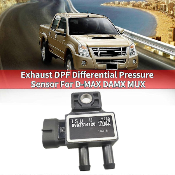 Avgastrycksensor DPF Differentialtryck för Isuzu D-MAX DAMX MUX 8983314120 S202412277157-Perfet