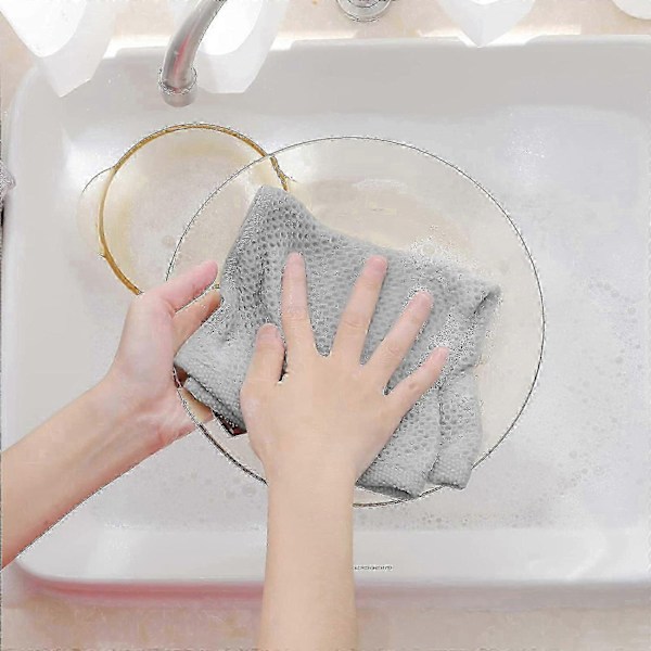 6-pack 100% Bomull Frotté Köksdukar - Hängögla för Disk och Köksrengöring - Perfekt Light gray 34*34cm