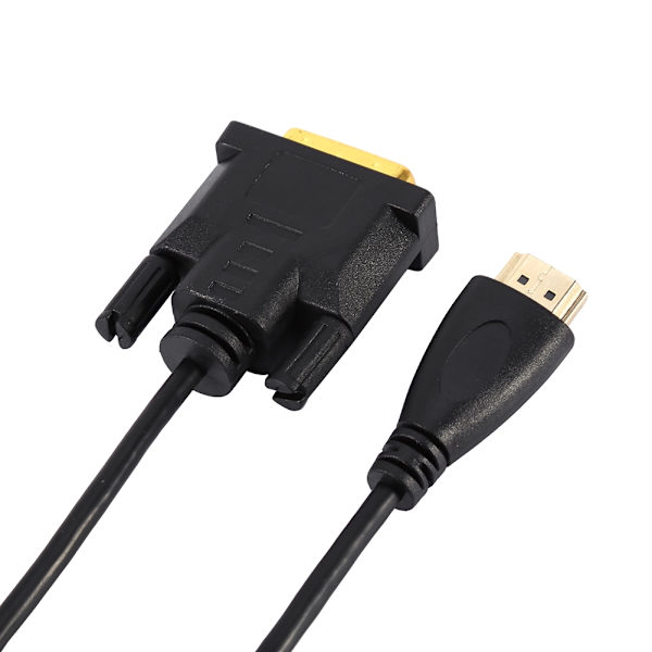 1 metrin kullattu HDMI-DVI-urossovitinkaapeli, sopii teräväpiirtonäytöille