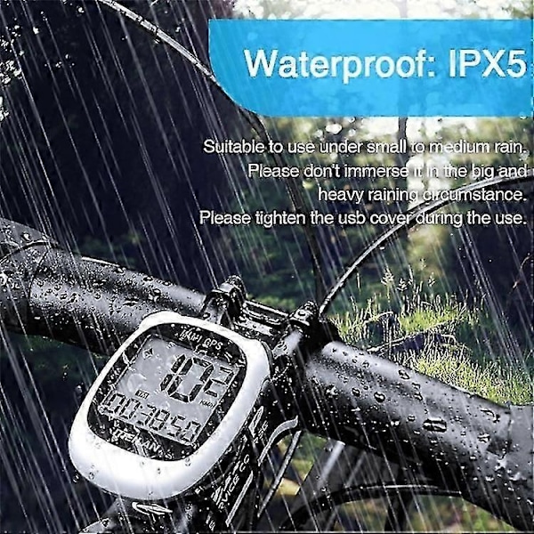 Kompatibel med MEILAN M3 Mini GPS Cykelcomputer Cykelcomputer IPX5 Vandtæt Smart Speedometer med 1,7 tommer Display Skærm - Perfekt Black