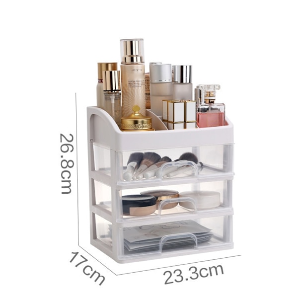 Flerlags opbevaringsboks Støvtæt smykker Makeup Organizer Klar skrivebordsæske til gør-det-selv-værktøj Brevpapir 3