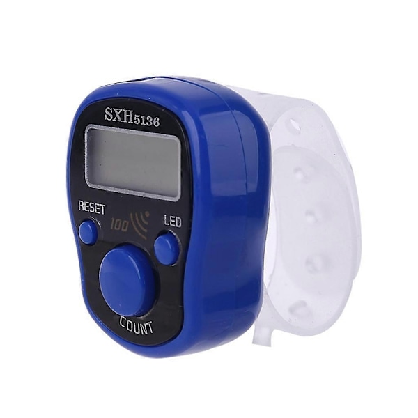 Bærbar Digital Elektronisk Tæller med LED-lys og Lyd Finger Tool - Perfekt Blue