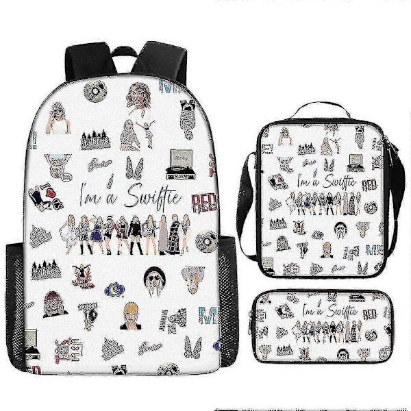 Taylor Swift Skolesett med tre deler for studenter (ryggsekk + matpose + pennal) - Perfekt Product 3