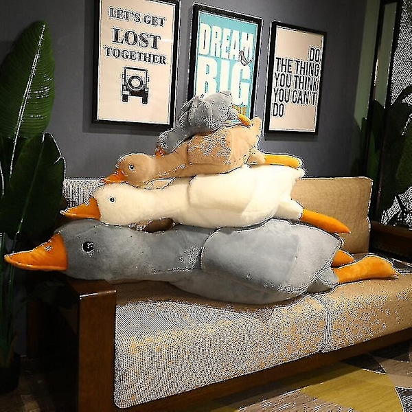 50-190cm Jätte Stor Plush Anka Leksak Söta Stora Gåspluffy Kudde Söta Jätte Anka Soffa Kudde Mjuk Fylld Djurdocka Barnpresent - Perfekt Yellow 130cm