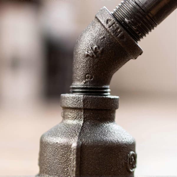 1/2' Gadealbue 45 Graders Fitting, Sorte Formbart Jern Fittings Passer til 1/2 Tomme Rør - Perfekt