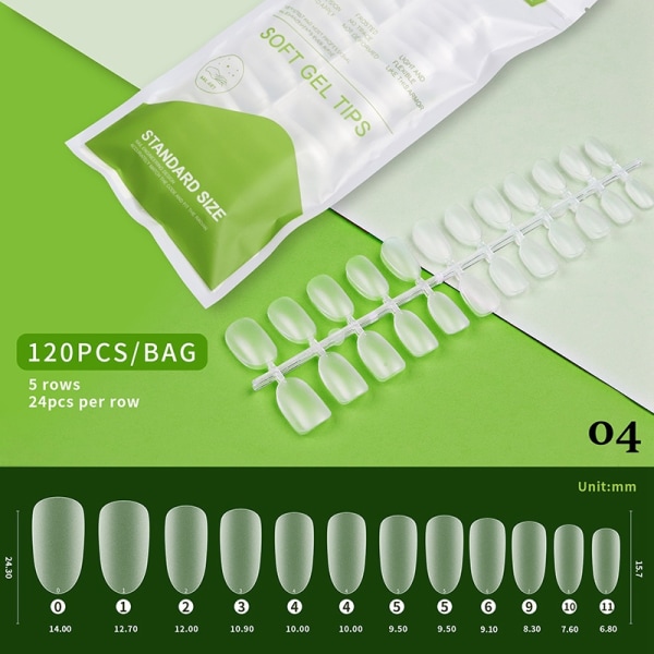 120 stk. False Nail Extension Nail Full Cover Acryl Press on W - Perfet 4