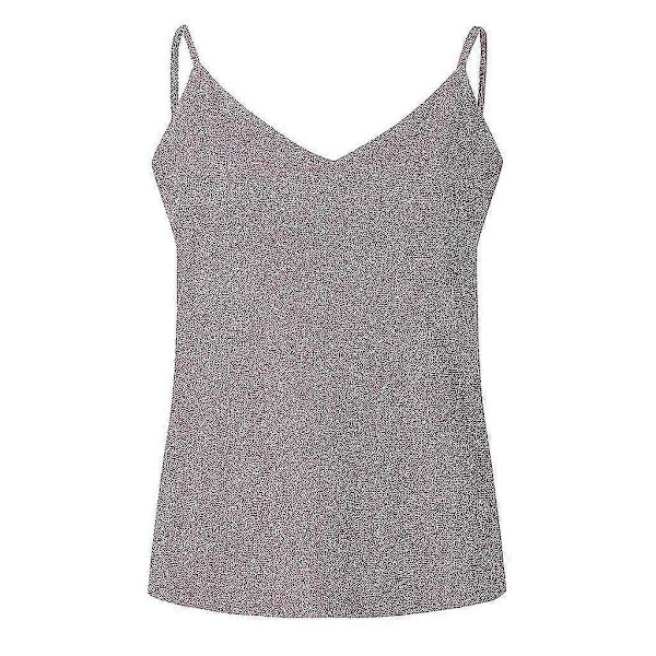 Glittriga axelbandslinnen för kvinnor, sexig glittrig cami-väst, klubbkläder - Perfekt Pink 4XL