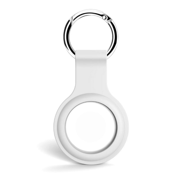 Airtag Apple Shell Silikon Med Nøkkelring Hvit CNMR - Perfet 1-Pack
