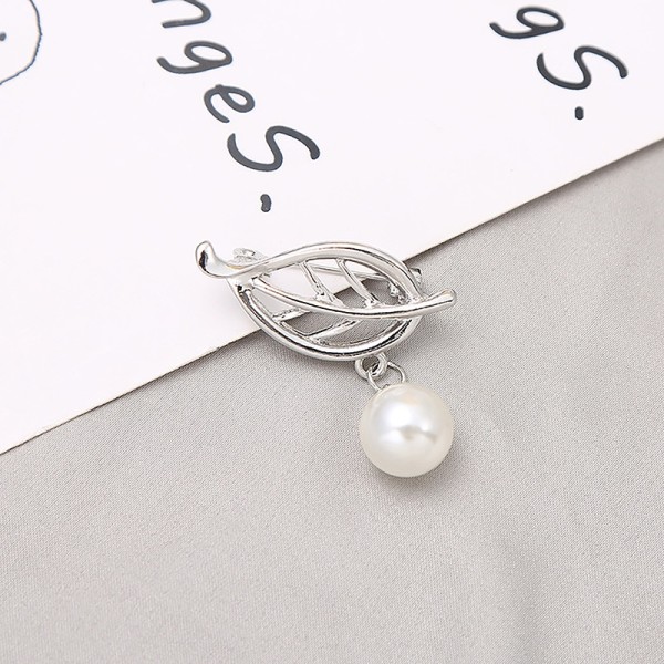 Metal Pearl Pendant Broche Simple Atmosphere Tøj Hat Decora - Perfet A14