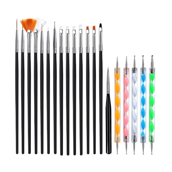 20 delar kosmetiska set, borrpenna, nagelmålning, set (svart) - Perfet