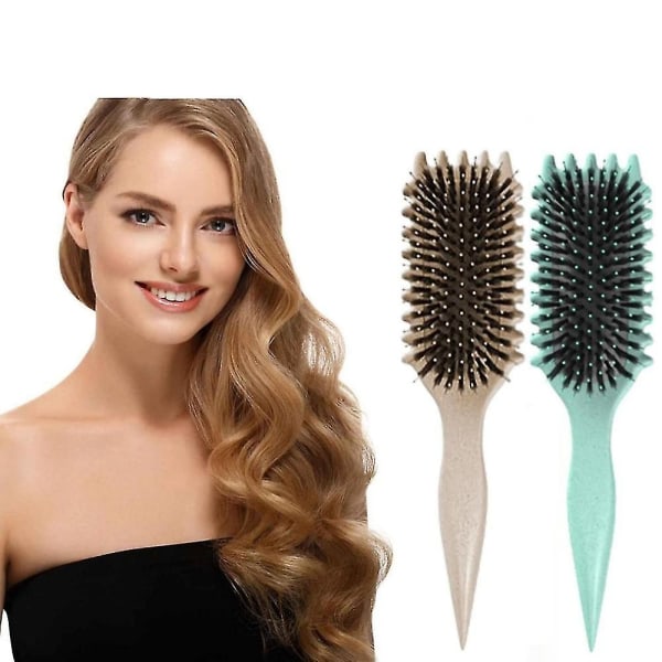 Bounce Curl Brush, Bounce Curl Defining Brush, Boar Brush Hair Brush Styling- Perfet grön