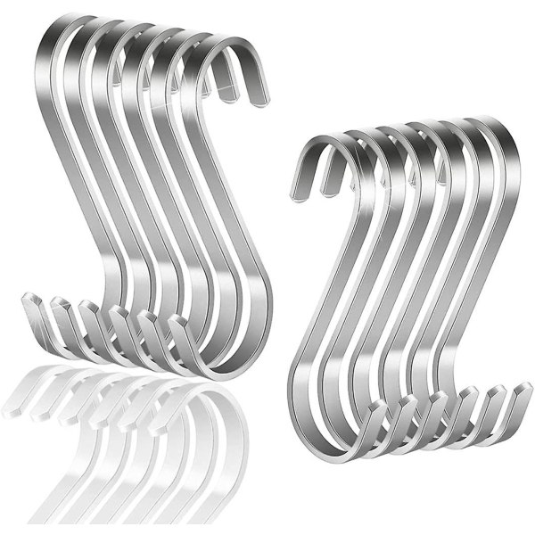 20-pack multifunktionshängande S-krokar Rostfritt stål S-formade krokar S-krok för badrum sovrum kontor kök - Perfet