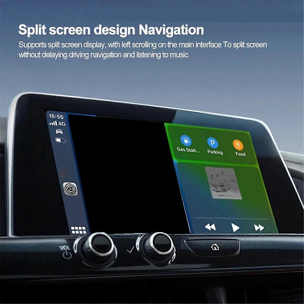 NY Trådløs CarPlay Android Auto Adapter Kablet til Trådløs 2 i 1 Bil Ai Boks Kompatibel med Plug and Play-Perfekt