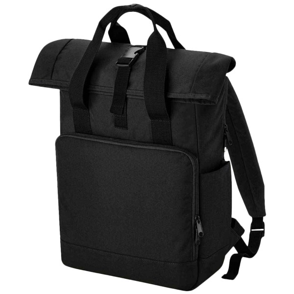 Bagbase Roll Top Resirkulert Twin Handle Laptop Ryggsekk - Perfet Black One Size
