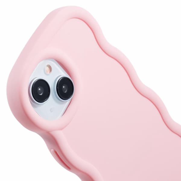iPhone 14-telefondeksel, lys rosa med bølger 27