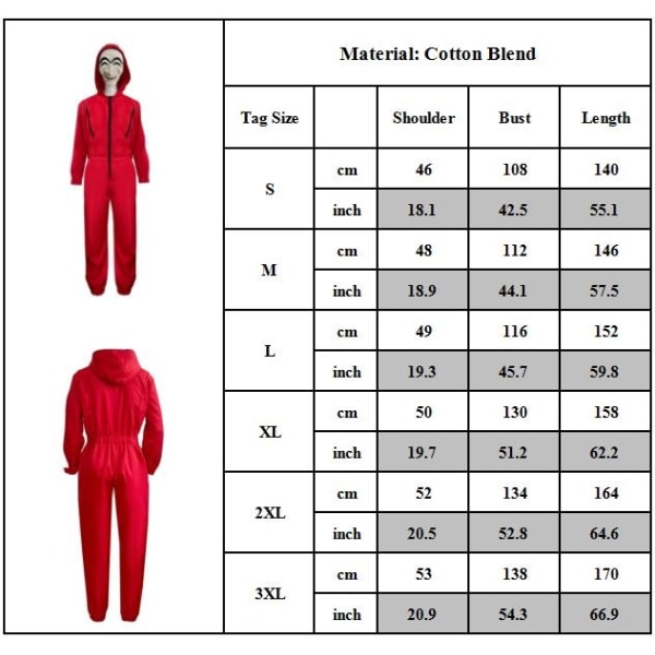 Halloween Pengeseddel Hus Voksen Cosplay Fest Kostume Jumpsuit - Perfet XL