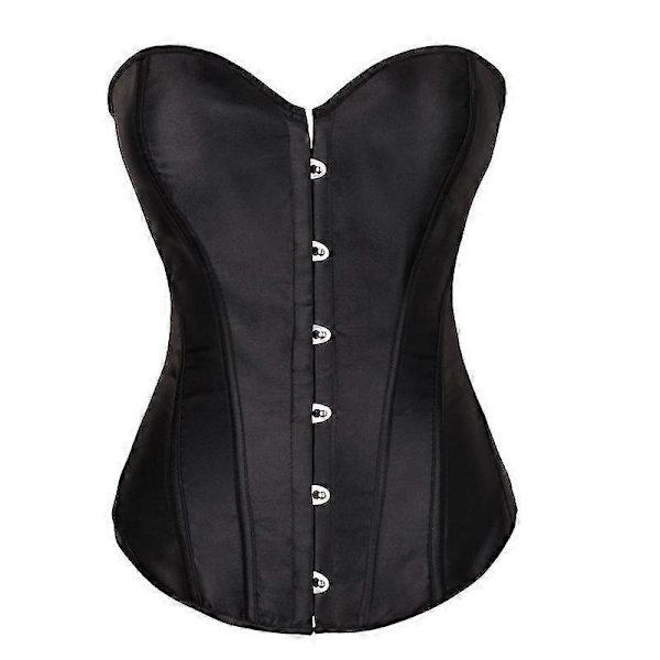 Mimigo Naisten Bustier-Korsetti Yläosa Seksikäs Alusvaatesetti Musta Satiini Vyötärön Kiristäjä-Täydellinen S BLACK