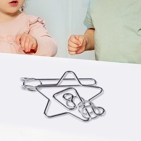 3D Puzzle Interlink Ringe Låst Op Spænde Labyrint Legetøj Dekomprimerende Rustfrit Metal Ringe Fidgets Hjernevrider til Studerende-Perfekt snail ring