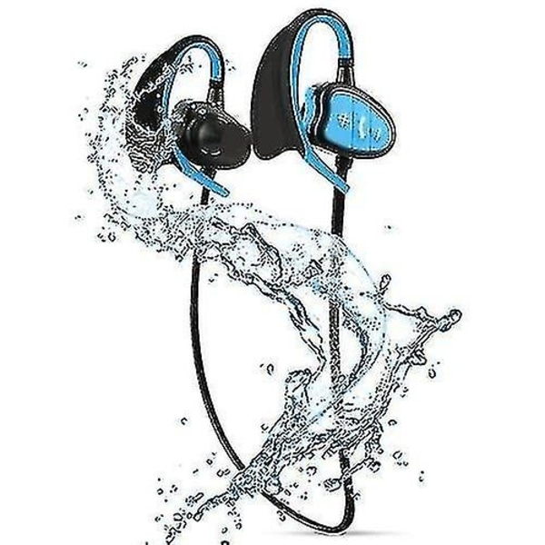 Blå svømmehøretelefoner Trådløse Bluetooth 5.0 hovedtelefoner Ipx8 vandtætte hovedtelefoner Sportshøretelefoner - Perfet blue