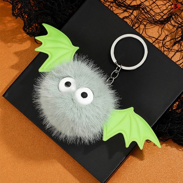Halloween Bat Nøglering Hairball Doll Pendant Nøglering Hovedtelefon - Perfet D