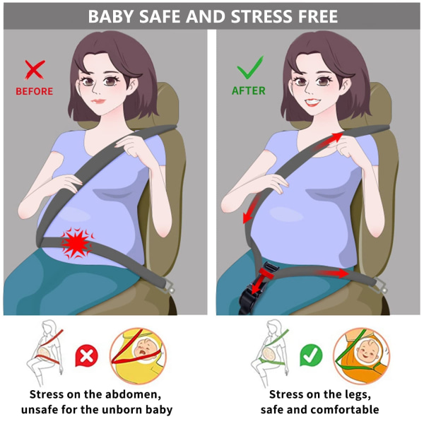 Sikkerhetsbeltejustering for gravide - Sikkerhetsbeltestropp for gravide Beskytt ufødt baby- Perfet