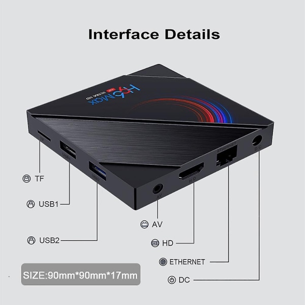 H96 Max 4k Ultra Hd Dual Wifi Smart Video Media Player Android Tv Box - Perfet 2G-16G