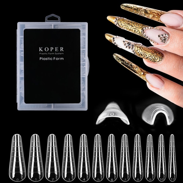 120 stk Dual System Nail Forms Poly UV Gel Finger Extension Arti onesize