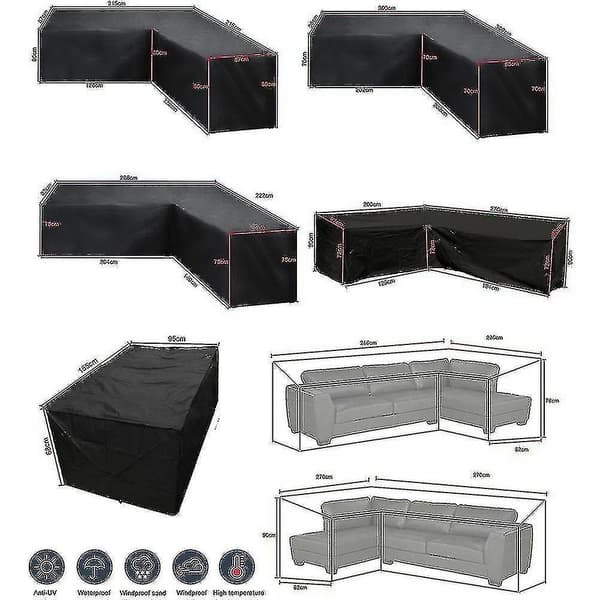 75 Storlekar Vattentäta Utomhus Patio Trädgårdsmöbelöverdrag Regn Snö Stolsöverdrag-Perfekt 200*270*82cm