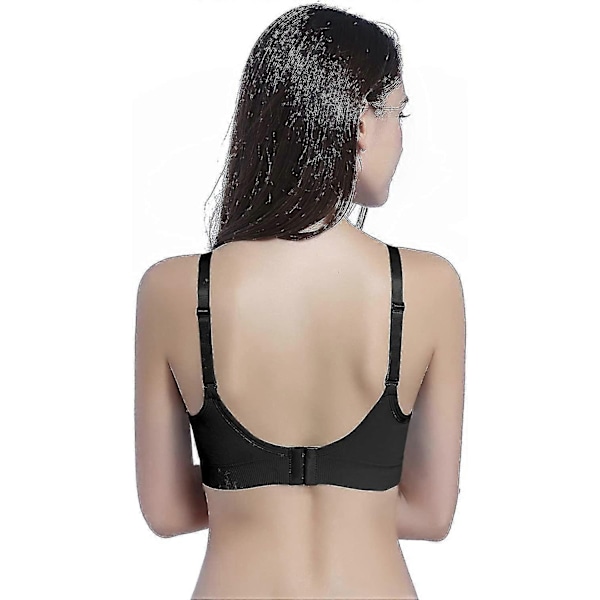 2-pak Ammebhasker Trådløse Bh-er Kvinner Søvn Graviditetsbh-er Ammebhasker - Perfekt Black Beige XL