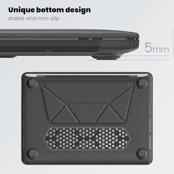 Kompatibel med MacBook Pro 13 tommer (2022) (2020) (2018) M1 M2 A2289 A2251 A2159 A1989 A1706 A1708 Laptop Taske A-Perfet Grey