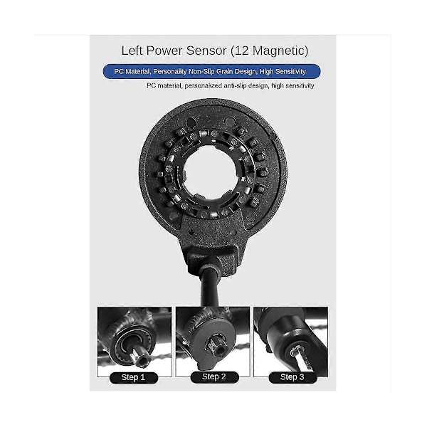 Elektrisk cykel magnetisk kraftsensor PAS pedalassistans sensor F-12L 12 magneter dubbla Hall-sensorer Conn-Perfet