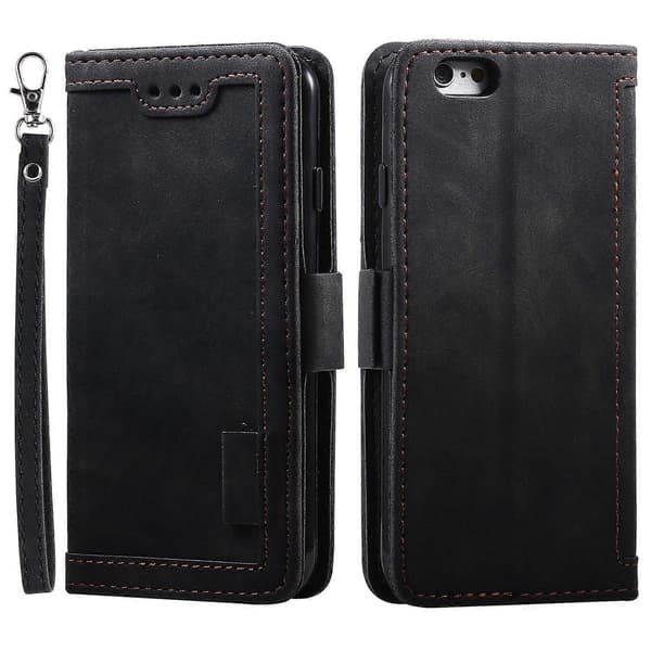 til iPhone 16e Etui Blokerende Wallet Stand Læder Telefon Cover-WELLNGS color:Black