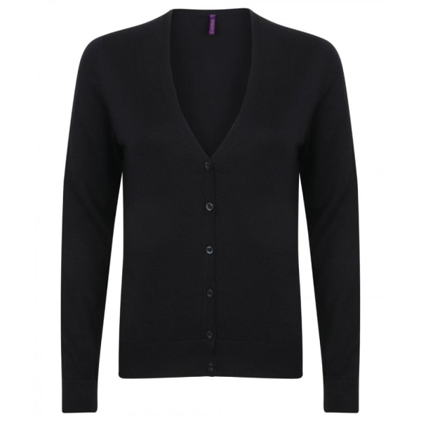 Henbury dam/dam kofta med v-ringad svart - Perfet Black XL