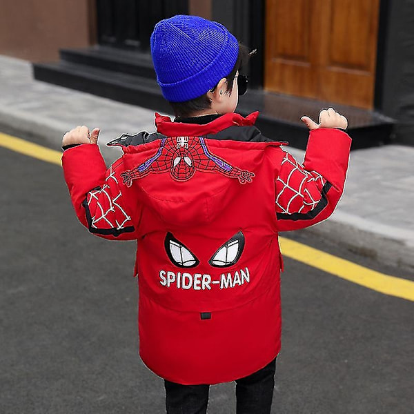 Ny vinterjacka med huva för barn - Spider-Man - Vinter 2022 - Perfekt Red 130cm (6-7years)