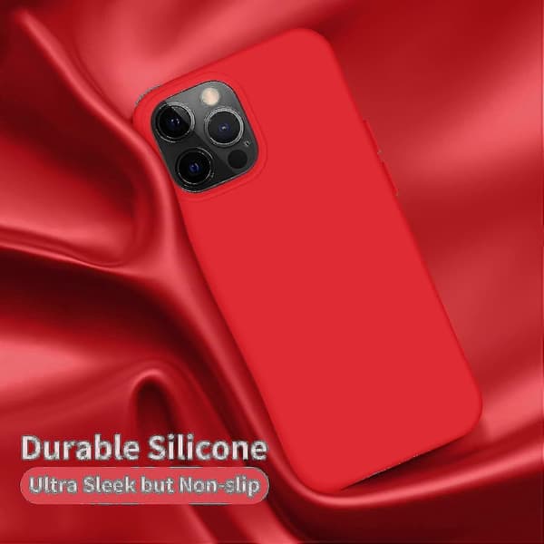Kompatibel med Iphone 12 Skal Silikon Ultra Tunn Stötsäker Skyddande Mjukt Foder-Perfekt Red