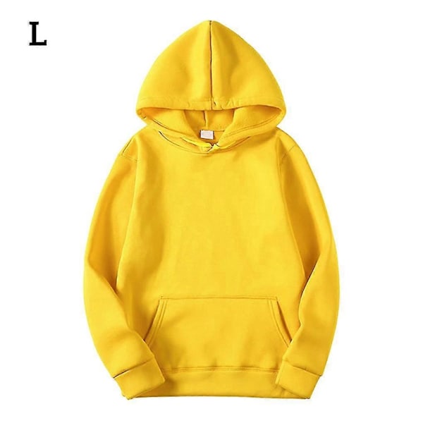 Unisex Bomuldstrøje med Snørehætte - Perfekt Yellow L