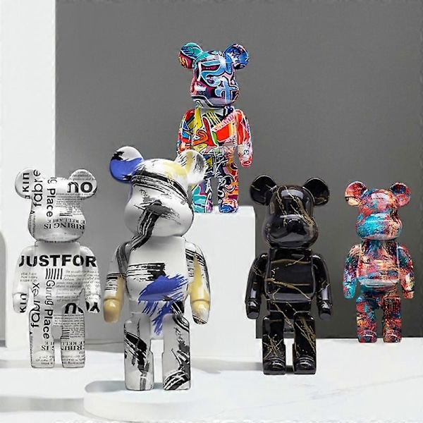 Bearbrick-statue, bjørnestatuer og skulpturer, figurer, ornamenter, nordisk rom, hjemmedekorasjon, figurer, innendørs påskedekorasjon - Perfet Sales Promotion B