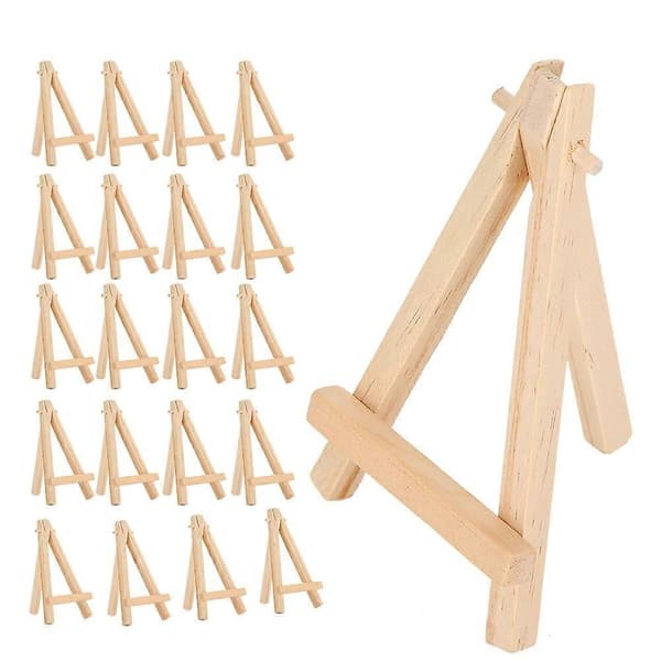 20 stk. Mini Træ A-Ramme Staffeli Kunstvare Display Tripod Stand til Dekoration Udstilling - Perfekt