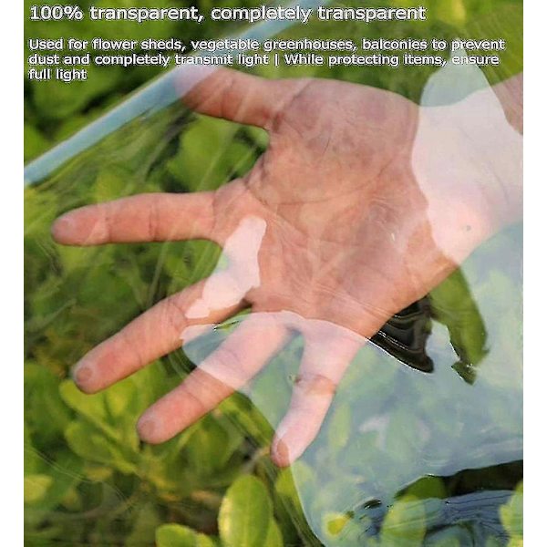 Vandtæt Transparent PVC Presenning Plantebeskyttelse Regn Gardin Dækket Presenning, 2m X 3m-Perfet