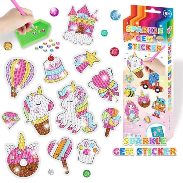 Kids DIY Diamond Painting Sparkle Gem Stickers, Girls Birthday Present