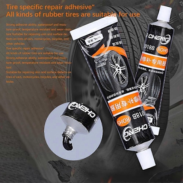 Dæklim Sidevægsreparation Gummilimstift Rc Dæk Reparation Sidevægslap Plug Reparation-Perfekt 50ml three pack