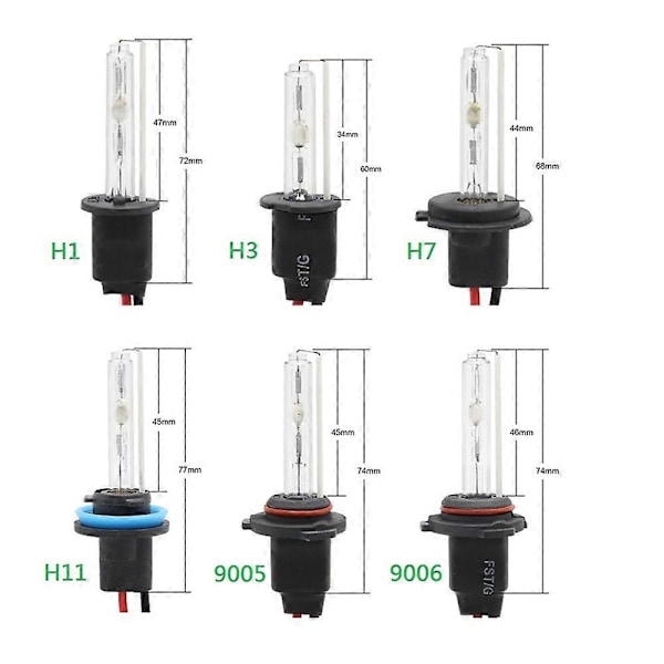 2 stk. 35W Xenon-lys til bil 55W HID-pære Hoved 12V H1 H7 H11 9005 9006 4300K 6000K 8000K 12000K Auto Hoved-Perfet 12000K-H11 55W