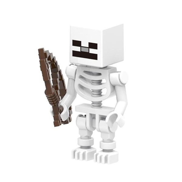 8 stk/sett Minecraft-tema minifigur montert minibyggekloss samleobjekter Leketøy Barn Fans Gave - Perfet