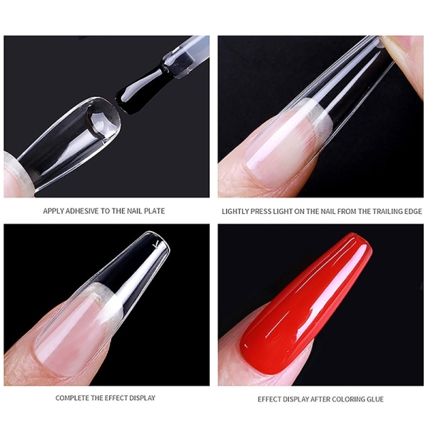 120 st. False Nail Extension Nail Full Cover Acrylic Press on W - Perfet 9