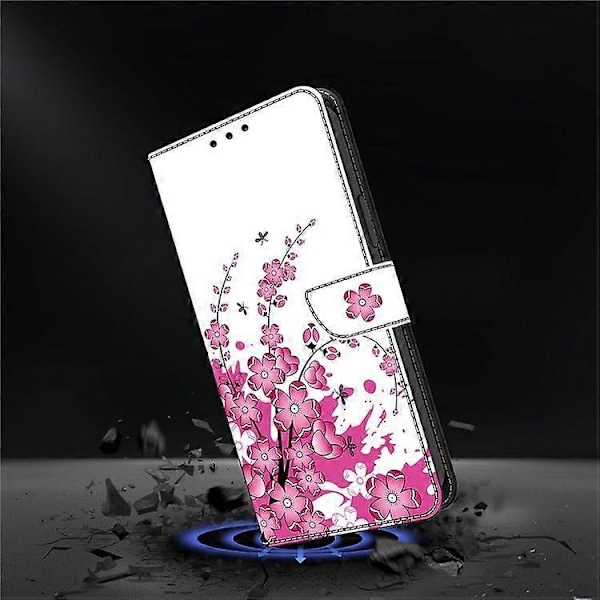 Telefondeksel for Samsung Galaxy S25, PU Lær Lommebok Deksel med Stativ-Perfekt Flower Vine
