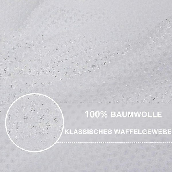 6-pack 100% Bomull Frotté Köksdukar - Hängögla för Disk och Köksrengöring - Perfekt White 34*34cm